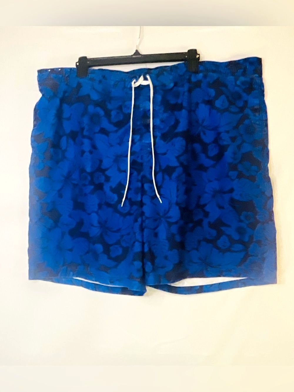 Merona Tropical Floral Boardshorts XXL Blue Hibiscus Swim Trunks Mesh Liner Surf